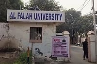 | Photo: PTI : A view from the site where 350 kg of RDX and an AK-47 rifle were recovered during an investigation, in Faridabad.