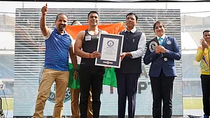 Sports Authority of India (SAI) : Rohtash Chaudhary with Union Sports Minister Mansukh Mandaviya