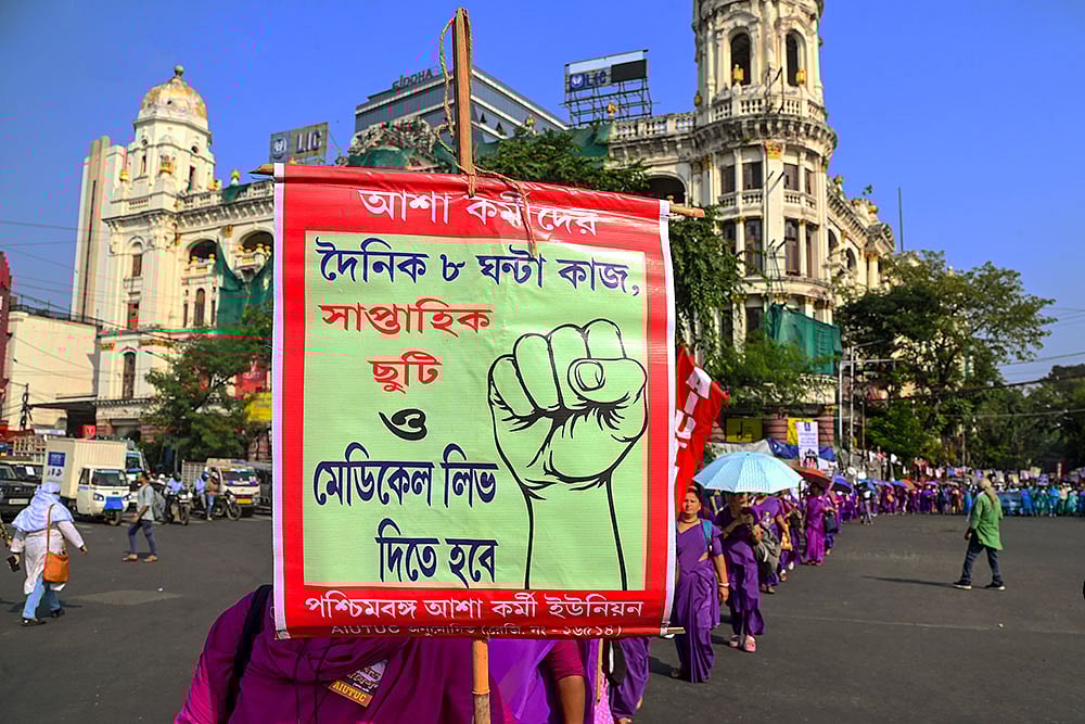 AIUTUC protest in Kolkata