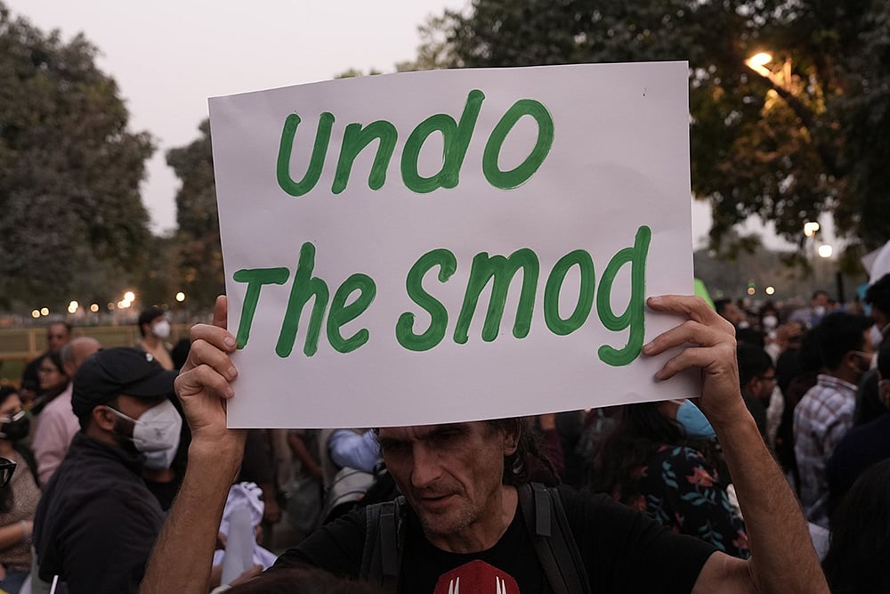 Delhi air pollution: Protest against air pollution in Delhi