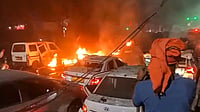 Blast Near Red Fort: Security To Be Ramped Up Around Arun Jaitley Stadium For Last Day Of Ranji Match PTI : In this screengrab from a video, flames rise after a blast occurred in a parked car near Red Fort, Delhi.