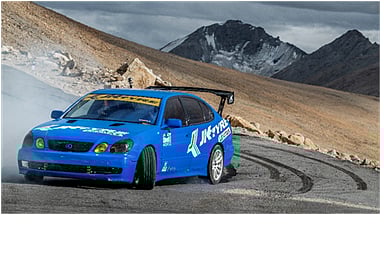 The car used by Sanam Sekhon for the Guinness World Record drift.