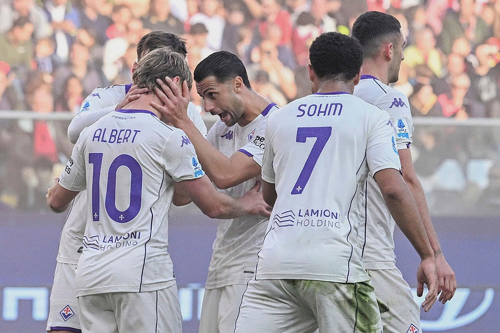 Italy soccer Serie A-Genoa Vs Fiorentina-Fiorentinas Albert Gudmundsson