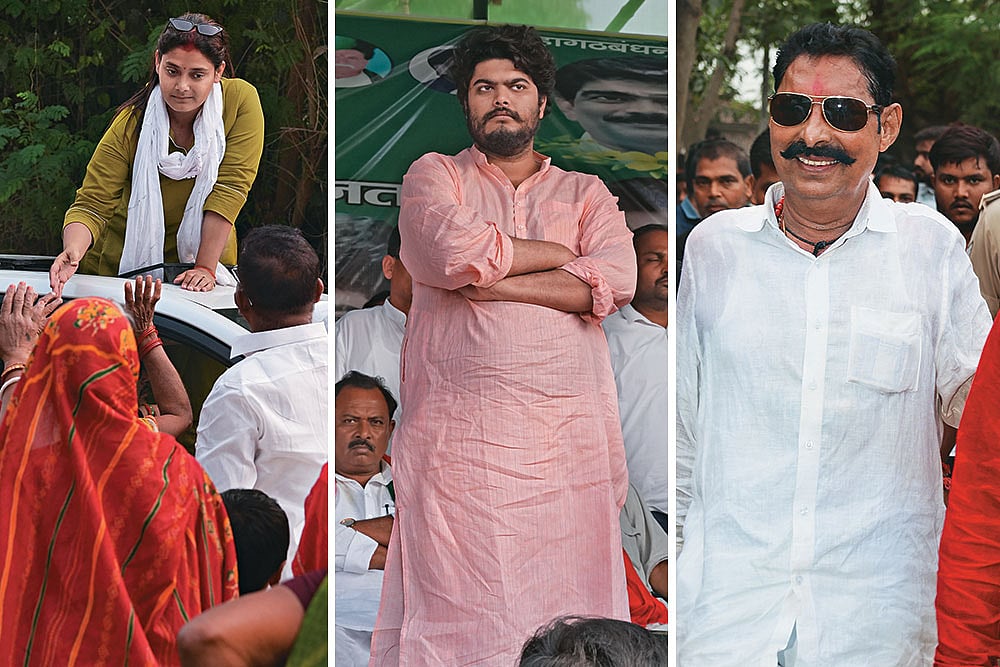 Dons and the Next Gen:
(From Left) Shivani Shukla, RJD candidate from Vaishali; Osama Shahab, RJD candidate from Siwan; Anant Singh from Mokama - Photos: Sandipan Chatterjee, Ranjan Rahi