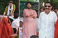 Photos: Sandipan Chatterjee, Ranjan Rahi : Dons and the Next Gen:
(From Left) Shivani Shukla, RJD candidate from Vaishali; Osama Shahab, RJD candidate from Siwan; Anant Singh from Mokama