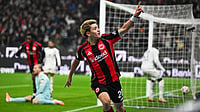 Bundesliga 2025-26 Matchday 11 Roundup: Doan Goal Wins Derby For Frankfurt; Undav Inspires Comeback Win For Stuttgart | Photo: dpa/Arne Dedert via AP : Frankfurt's Ritsu Doan celebrates after scoring during the German Bundesliga match against FSV Mainz 05 on Sunday, November 9, 2025.
