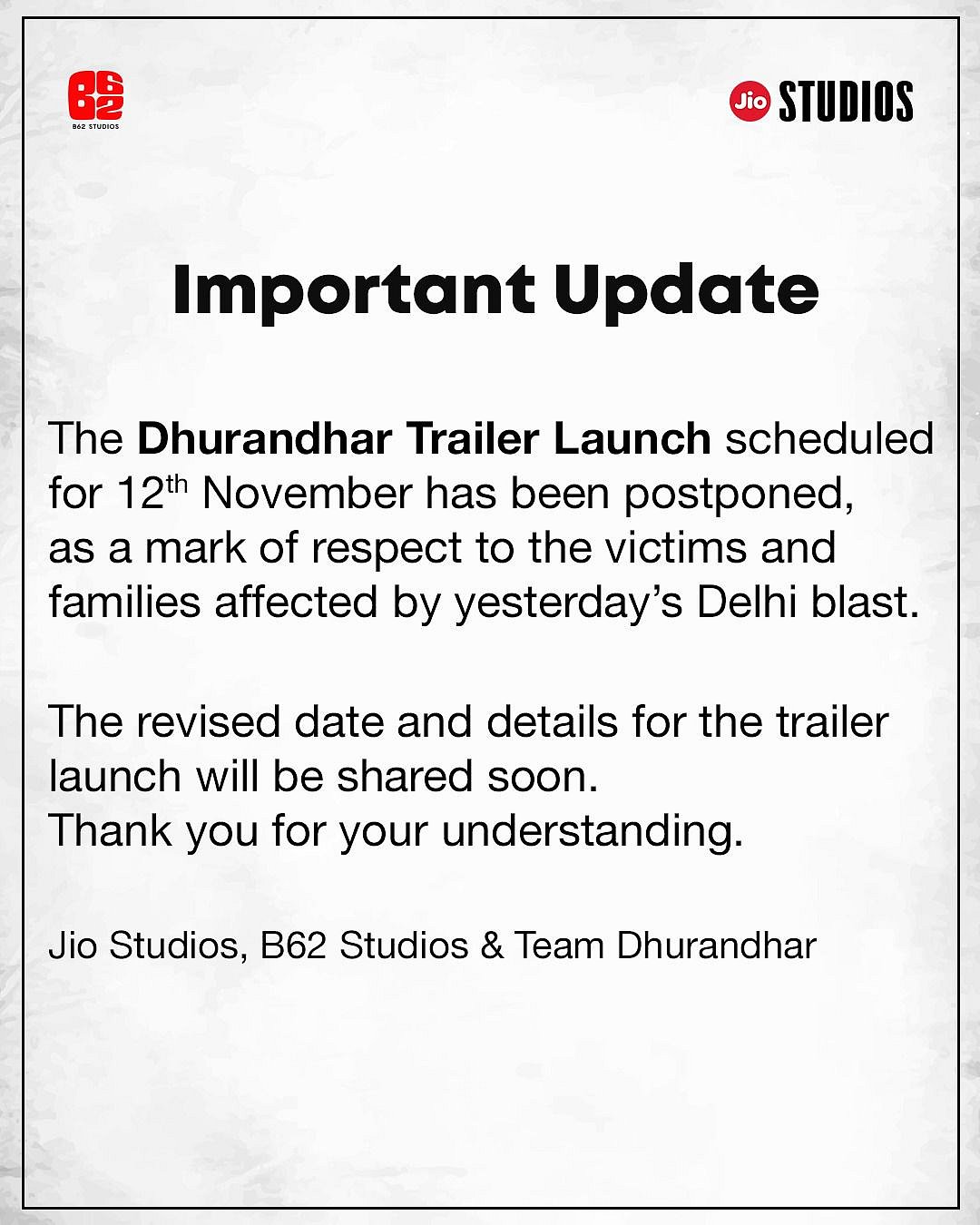 Makers issue statement on Dhurandhar trailer launch