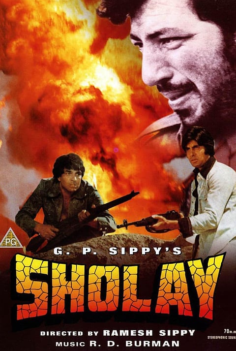 Poster of Sholay (1975)