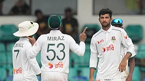 | Photo: AP/Eranga Jayawardena : Sri Lanka Vs Bangladesh, 2nd Test Day 2: BAN players during the game.