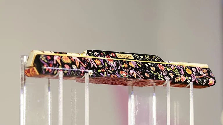 Designed by Indian visual artist Aaquib Wani, the three-faceted baton reflects India’s diverse culture and natural heritage. - Special Arrangement