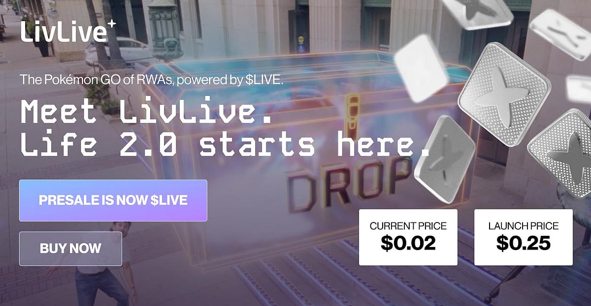 LivLive+ presale ad, ‘The Pokémon GO of RWAs