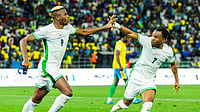 X/Nigeria Football  : Osimhen and Lookman during Nigeria's FIFA World Cup 2026 qualifier match