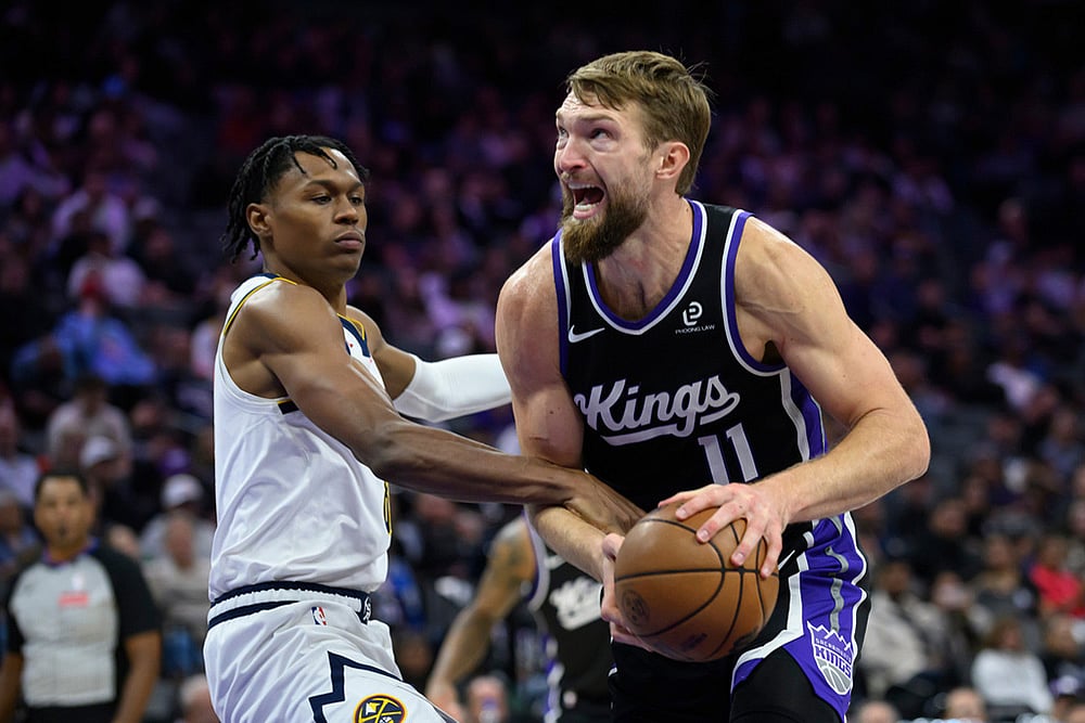 NBA basketball Sacramento Kings Vs Denver Nuggets- Domantas Sabonis