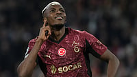 Nigeria Vs Gabon Preview, FIFA World Cup 2026 CAF Qualifiers: Osimhen Leads Struggling Super Eagles In Semi-final | Photo: AP/Patrick Post : Galatasaray's Victor Osimhen reacts after scoring during the Champions League match against Ajax on Wednesday, November 5, 2025.