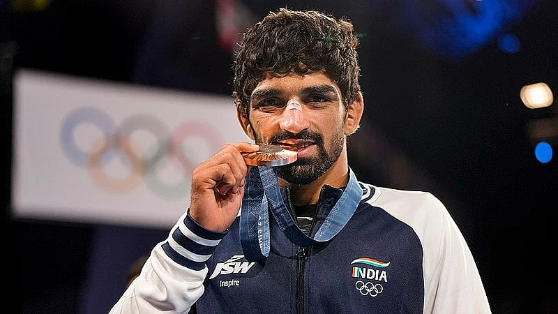 Men's 57kg freestyle wrestler Aman Sehrawat had bagged bronze medal at the Paris Olympics. - File/PTI