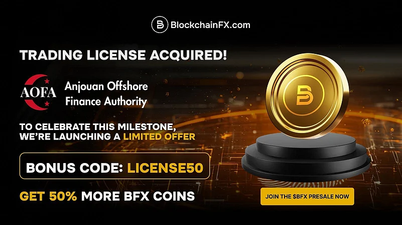 BlockchainFX license acquired, get 50% more BFX coins using code LICENSE50