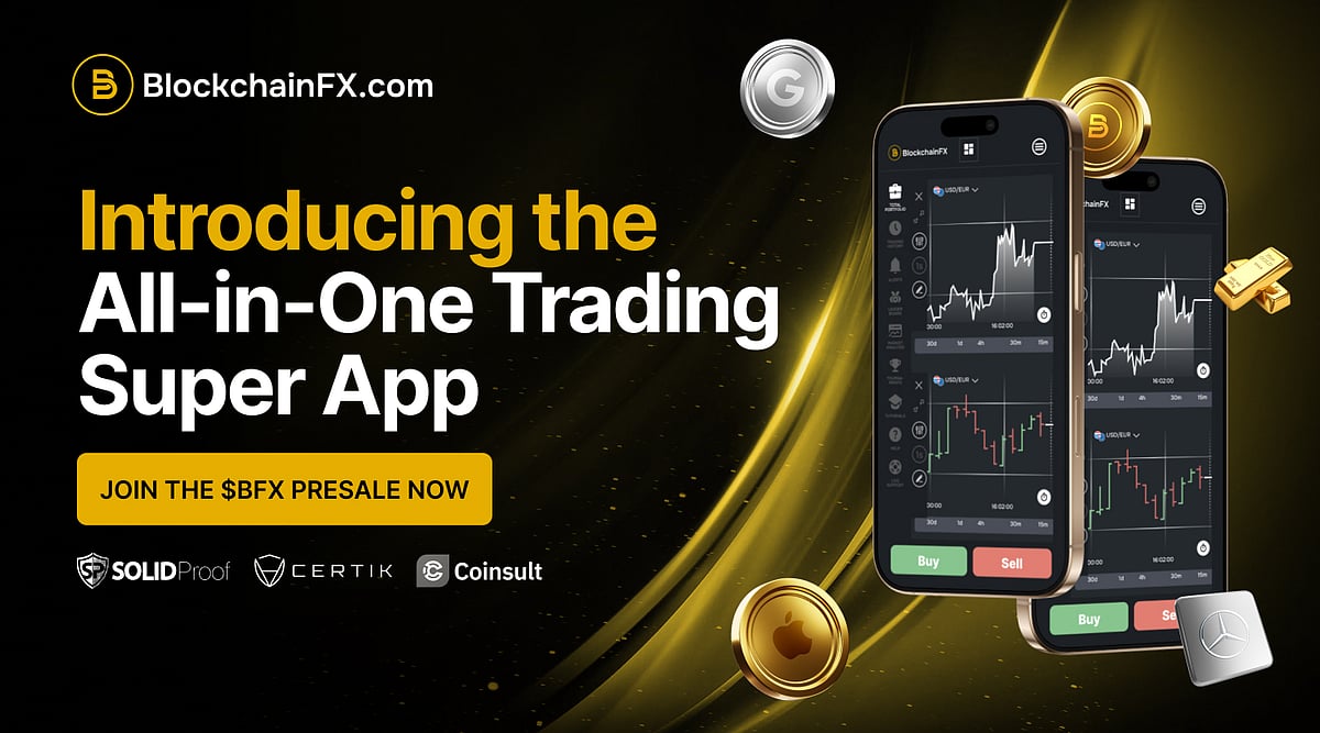 BlockchainFX trading super app advertisement