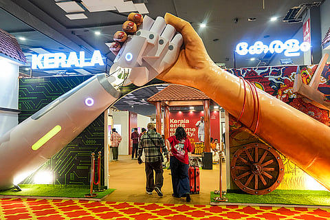 People at the 'Kerala' pavilion during the India International Trade Fair, at Pragati Maidan, in New Delhi.