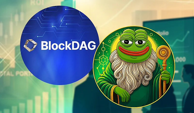 Illustration of BlockDAG & Pepeto logos