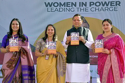 Uttarakhand Chief Minister Pushkar Singh Dhami during the Dehradun Literature Festival 2025, in Dehradun.