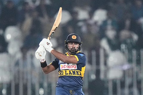 Sri Lanka's Kamindu Mendis bats during the second one day international cricket match between Pakistan and Sri Lanka, in Rawalpindi, Pakistan.