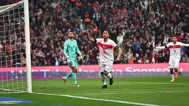 Turkiye's Hakan Calhanoglu celebrates his goal against Bulgaria in the FIFA World Cup European Qualifiers on November 15, 2025. - | Photo: Instagram/millitakimlar