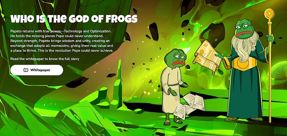Pepeto, God of Frogs, marketing graphic