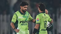 Pakistan Vs Sri Lanka Live Streaming, 3rd ODI: When And Where To Watch Live In India? | Photo: AP/Anjum Naveed : Pakistan's Babar Azam, lef, celebrates with Mohammad Rizwan after winning the match on the end of the second one day international cricket match between Pakistan and Sri Lanka, in Rawalpindi, Pakistan.