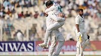 India Vs South Africa 1st Test: Proteas Ends 15-Year Drought With Historic Test Win On Indian Soil By 30 Runs AP Photo/Aijaz Rahi : India's Jasprit Bumrah, right, watches as South Africa's Simon Harmer, left, and Keshav Maharaj celebrate after winning the first cricket test match against India in Kolkata, India, Sunday, Nov. 16, 2025