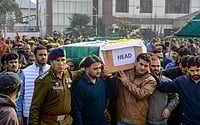 -PTI : Srinagar: Police and security personnel and family members of the nine persons killed in the accidental blast at Nowgam police station carry the mortal remains during a wreath laying ceremony at the Police Control Room, in Srinagar, Saturday, Nov. 15, 2025. 