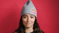 Mark Clinton / Red Bull Content Pool : Mathilde Gremaud poses for a portrait in a studio in Innsbruck, Austria