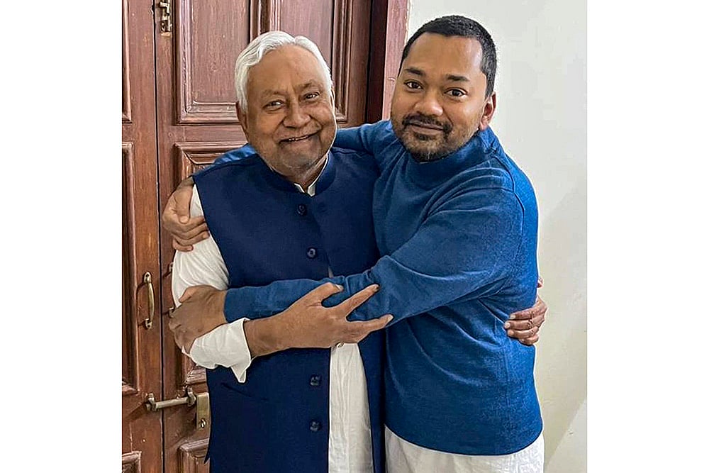 Nitish Kumar with son Nishant Kumar