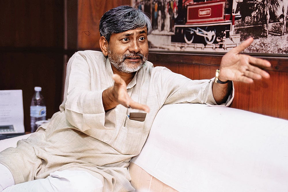 Nitish Kumar in his office in 1998