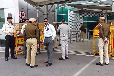 Security beefed up at Terminal 3 of Indira Gandhi International Airport ahead of the arrival of gangster Anmol Bishnoi, in New Delhi. Bishnoi, a key accused in the murder case of NCP leader Baba Siddique, is being deported to India from the US. 
