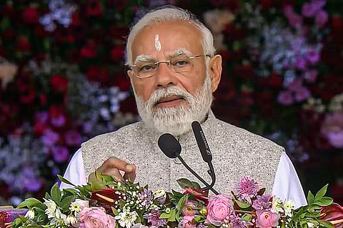 Prime Minister Narendra Modi addresses the birth centenary celebrations of Sri Sathya Sai Baba, in Puttaparthi. 