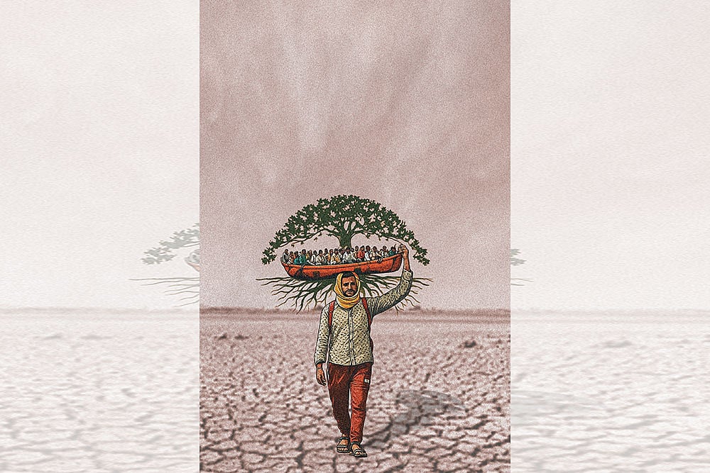 The politics of the state of Bihar will not be salient enough as long as it remains silent on the need to address the invisibilised system of exploitation of Bihari migrant labour, and until it engages with the question of class. - Illustration: Sahil