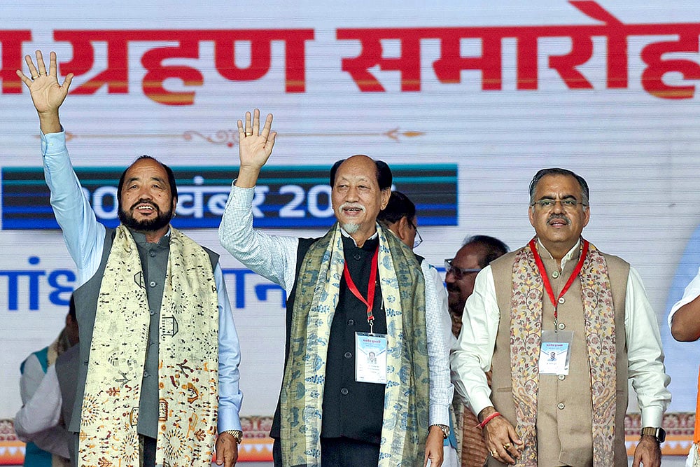 Bihar NDA Govt swearing-in ceremony-Neiphiu Rio, Yanthungo Patton, Tarun Chugh