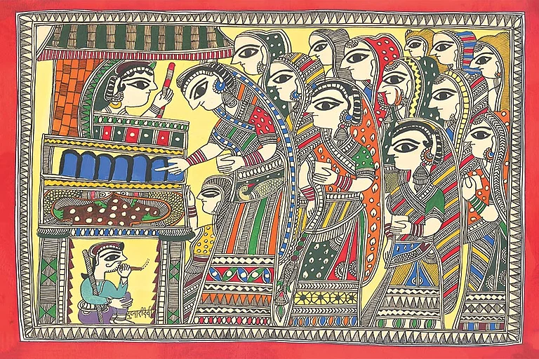 A painting by Madhubani artist Padma Shri Dulari Devi - null