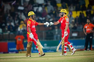 X/Officialnplt20 : NPL 2025: Rohit Paudel and Gulbadin during their match-winning partnership against Chitwan Rhinos