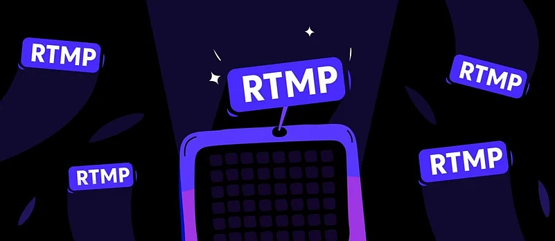 RTMP logos graphic with smartphone