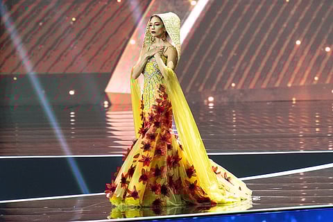 Miss Israel Melanie Shiraz competes in the national costume competition at the Miss Universe Beauty Pageant in Nonthaburi province, Thailand.