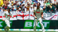 AUS Vs ENG 1st Test: Mitchell Starc Bags 100 Ashes Wickets, Rips Through England’s Top Order (AP Photo/Gary Day) : Australia's Mitchell Starc celebrates the wicket of England's Joe Root during the first Ashes cricket test match between Australia and England in Perth, Friday, Nov. 21, 2025.