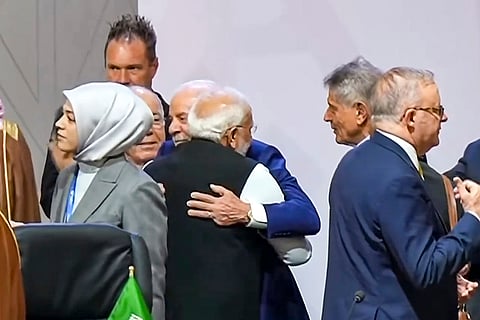 Prime Minister Narendra Modi with Brazil's President Luiz Inacio Lula da Silva during the G20 Leaders' Summit, in Johannesburg, South Africa. 