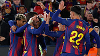 Photo: AP : Barcelona Vs Athletic Bilbao Highlights, La Liga: Blaugrana players celebrate a goal at Camp Nou.