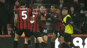 Enes Unal celebrates for Bournemouth