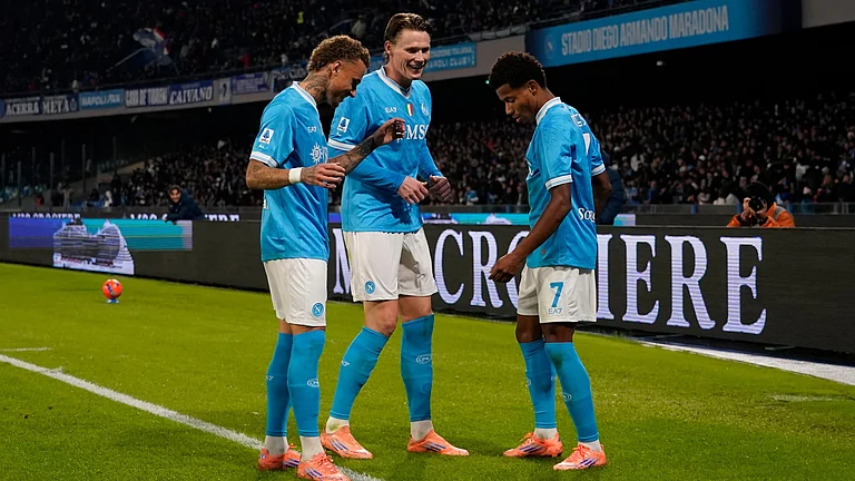 Napoli players celebrating. - null