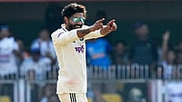 IND Vs SA, 2nd Test: Bowlers Give India Upper-Hand As South Africa End Day One At 247/6 | Photo: AP/Anupam Nath : India's Ravindra Jadeja celebrates the dismissal of South Africa's captain Temba Bavuma on the first day of the second cricket test match between India and South Africa in Guwahati.