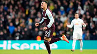 Leeds United 1-2 Aston Villa Highlights, English Premier League: Rogers Brace Seals Turnaround For Visitors | Photo: AP/Danny Lawson : Aston Villa's Morgan Rogers celebrates scoring their side's first goal of the game during the English Premier League match against Leeds United on November 23, 2025.
