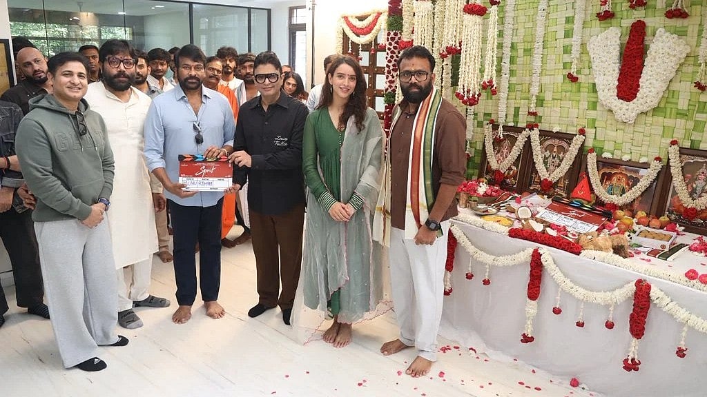 Sandeep Reddy Vanga, Chiranjeevi, Triptii Dimri at Spirit movie pooja ceremony - X