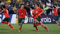 Photo: AP : Portugal Vs Brazil Highlights, FIFA U-17 World Cup Semi-Final: Portugal players celebrate their victory after beating Brazil in a penalty shootout in Doha.
